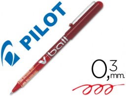 Bolígrafo roller Pilot V-ball tinta roja 0,5 mm.